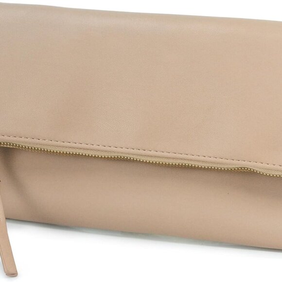 Accessories - Vegan Leather Clutch Crossbody Bag Zipper Foldover with Chain Strap Women